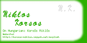 miklos korsos business card